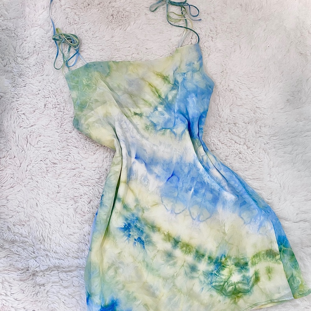 Tie Dye Pastel Mini Slip Dress